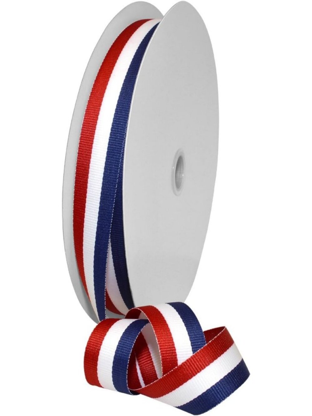 Patriotic Striped Grosgrain Ribbon 1" x 100 YD - Red/White/Blue for 4th of July